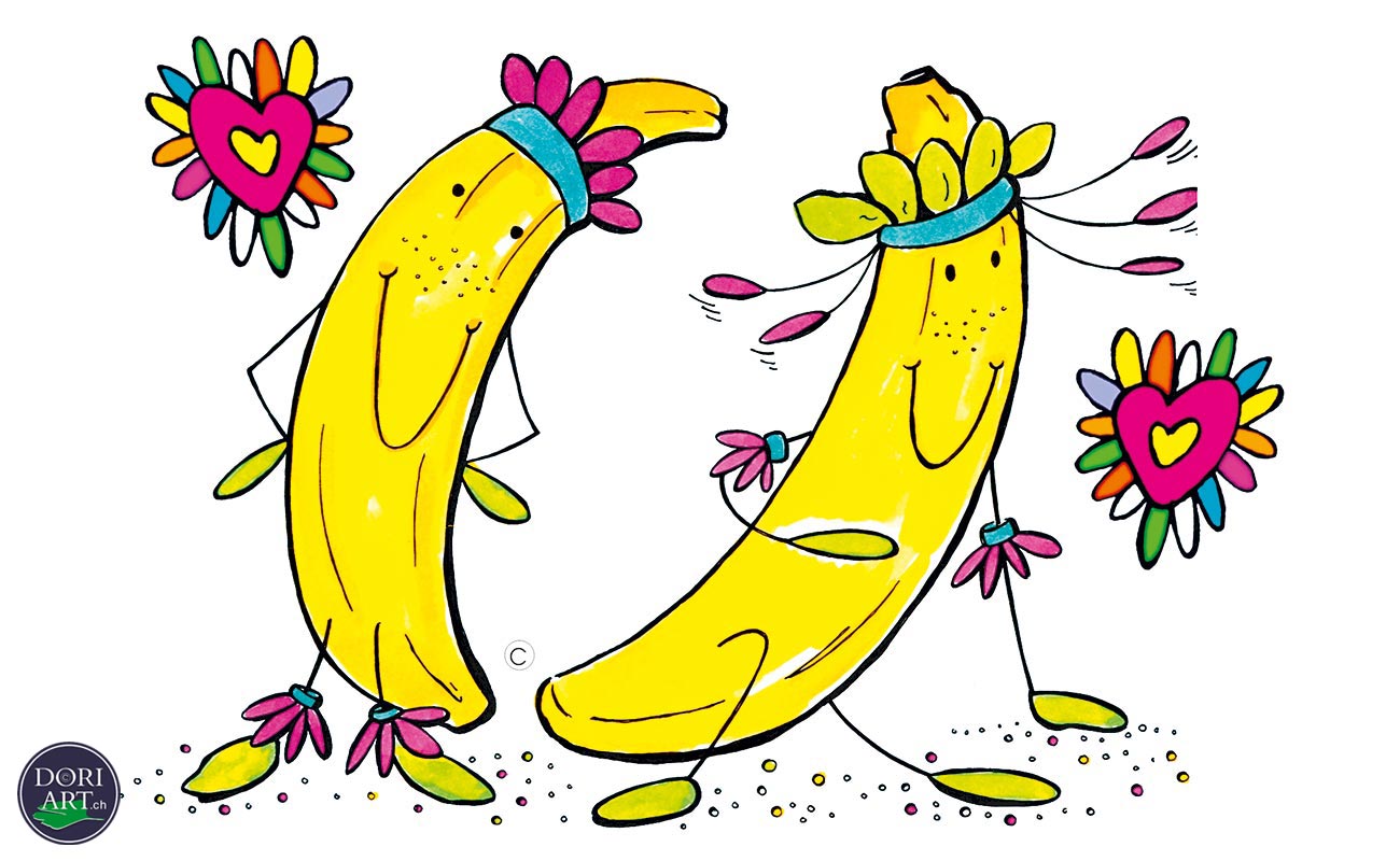 Illustration tanzende Banana.
